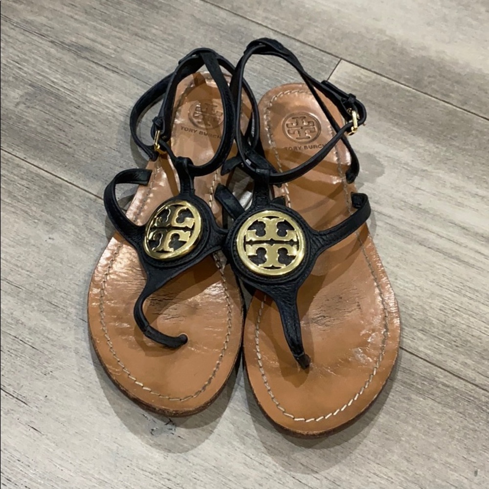 Black Tory Burch flat sandals